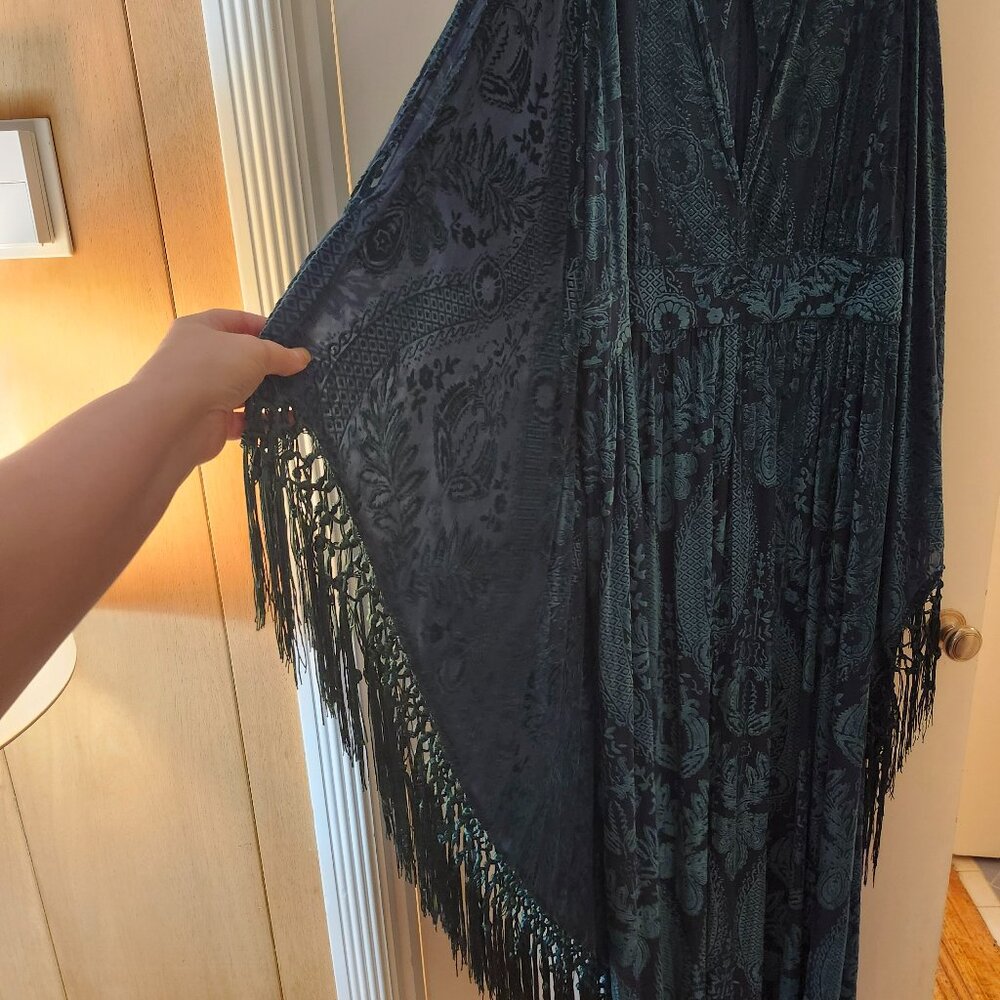4x - Unique Vintage Velvet Burn Out Kaftan